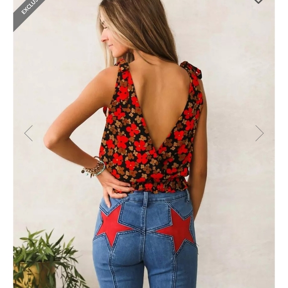 Floral Tie Strap Tank Top by WILLOW & ROOT - Picture 2 of 16